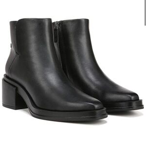 Franco Sarto Doren Black Leather Ankle Boots